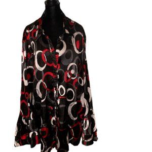 Ashley Stewart Plus Size Red & Black Top